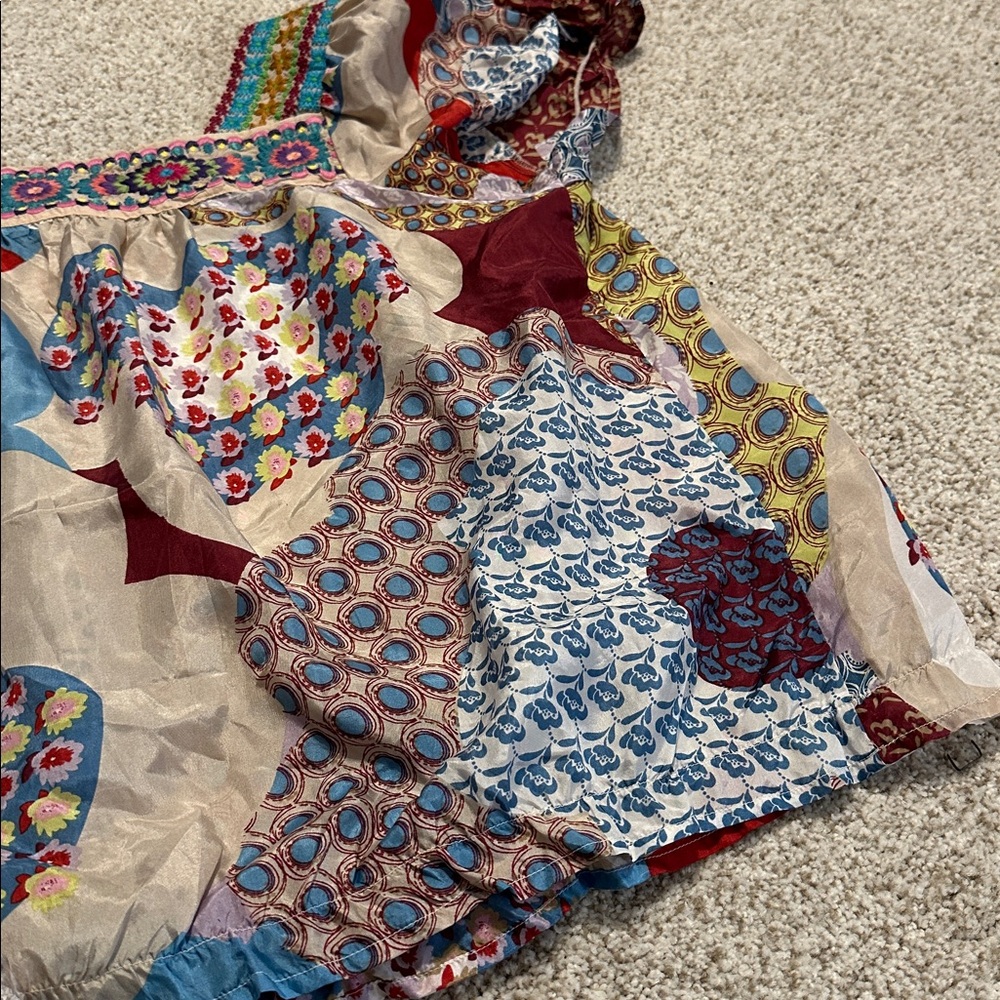 Johnny Was Multicolor Patchwork Blouse - image 3